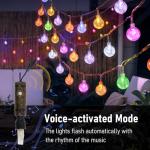 56FT Music Sync Outdoor String Lights with Remote