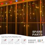 Multicolor Icicle Christmas Lights with Music Sync