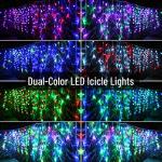 Toodour RGB Color Changing Icicle Christmas Lights