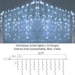 Joomer 32Ft Waterproof Christmas Icicle Lights