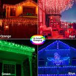 Toodour RGB Color Changing Icicle Christmas Lights