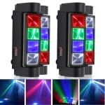 Moving Head DJ Lights with Sound Activation - 2 Pack