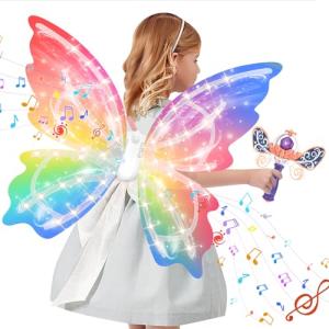 Magical LED Butterfly Wings & Wand for Kids