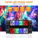 Moving Head DJ Lights with Sound Activation - 2 Pack