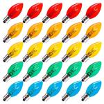 25 Pack Multicolor C7 Christmas Light Bulbs