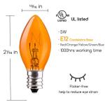 25 Pack Multicolor C7 Christmas Light Bulbs