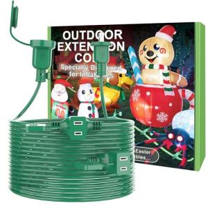 25FT Green Extension Cord with 3 Outlets
