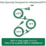 25FT Green Extension Cord with 3 Outlets