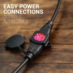 25 ft Heavy Duty Power Cord with Multiple Outlets