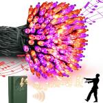 33ft LED Halloween Lights with Music & Motion