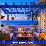 Blue Solar Meteor Shower Lights for Outdoor Holiday Fun