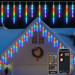 Music Sync Smart Icicle Christmas Lights, 11.8ft