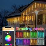 Music Sync Smart Icicle Christmas Lights, 11.8ft