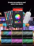Smart RGB Icicle Lights with Music Sync, 66Ft