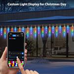 Music Sync Smart Icicle Christmas Lights, 11.8ft
