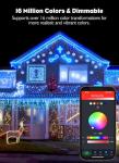 Smart RGB Icicle Lights with Music Sync, 66Ft
