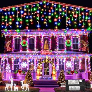 Multicolor Icicle Lights - 33ft Music Sync String
