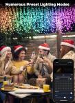 Smart RGB Icicle Lights with Music Sync, 66Ft