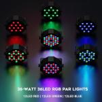 36 LED Battery-Powered Sound Activated Par Lights