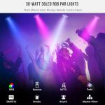 36 LED Battery-Powered Sound Activated Par Lights