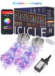 Smart RGB Icicle Lights with Music Sync, 66Ft