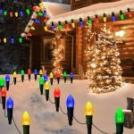 Solar-Powered C9 Pathway Lights with 20 Stakes