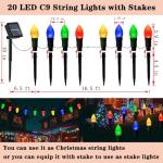 Solar-Powered C9 Pathway Lights with 20 Stakes