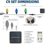 Anycosy 32.8FT Solar C9 Christmas Lights