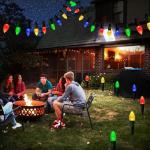 Solar-Powered C9 Pathway Lights with 20 Stakes