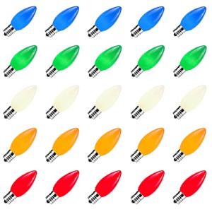 25 Pack Multicolor C9 Christmas Lights Bulbs