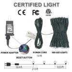 Smart Music Sync Christmas Lights, 196ft RGB String