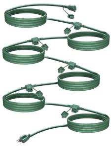 25ft Green Outdoor Extension Cord with 6 Plugs