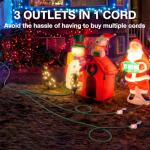 27FT Outdoor Extension Cord with Multiple Outlets