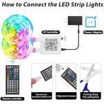 Music Sync RGB LED Strip Lights - 200 ft