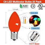 25 Pack Multicolor C9 Music Sync LED Bulbs