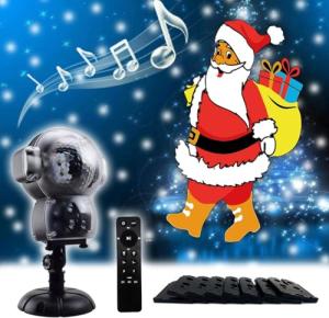 UPODA LED Snowfall Music Projector for Holidays