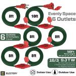 50 Ft Outdoor Extension Cord with 6 Outlets