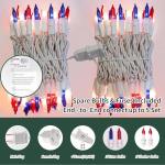 100 Count Red White Blue Mini Music Lights