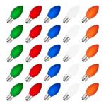 25 Pack C7 Multicolor Christmas Light Bulbs