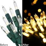 Mini Clear Replacement Bulbs for Synchronized Christmas Lights