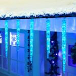 Minetom 20ft Blue Icicle Lights with Clips