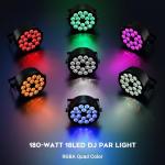180W RGBA LED Par Lights - 2 Pack