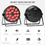 180W RGBA LED Par Lights - 2 Pack