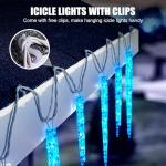 Minetom 20ft Blue Icicle Lights with Clips