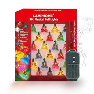 Musical Bell String Lights with 25 Holiday Songs