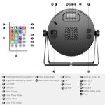 180W RGBA LED Par Lights - 2 Pack