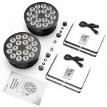 180W RGBA LED Par Lights - 2 Pack