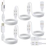 15 Ft White Extension Cord with 9 Outlets