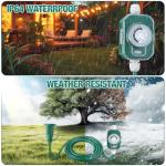 20 FT Outdoor Timer Extension Cord for Lights