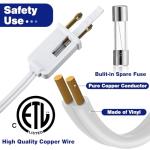 15 Ft White Extension Cord with 9 Outlets